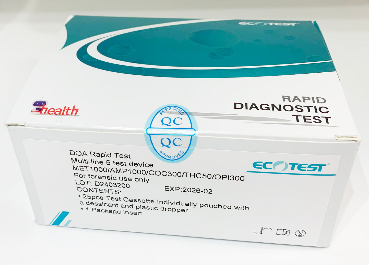 【新製品】５種類の薬物を検出するマルチタイプ尿検査キット（1箱25個入）